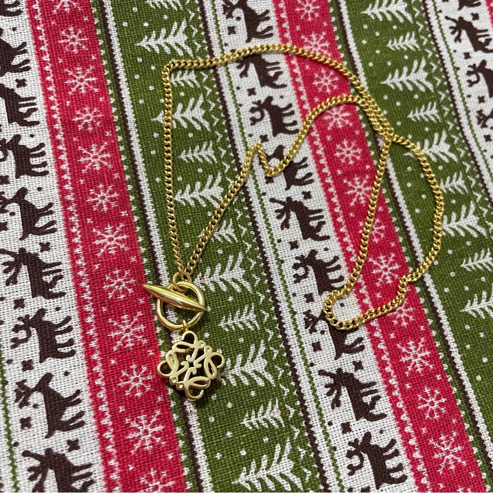 Loewe Gold Letter Logo Necklace